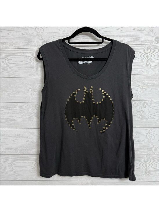 Target Tops - Target Women’s Dark Grey Sleeveless Batman Tee Shirt. Size L